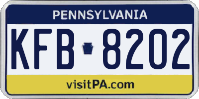 PA license plate KFB8202