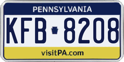 PA license plate KFB8208