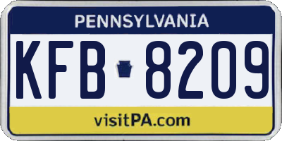 PA license plate KFB8209