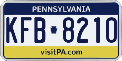 PA license plate KFB8210