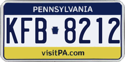 PA license plate KFB8212