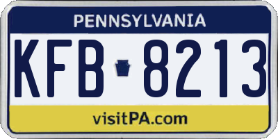 PA license plate KFB8213
