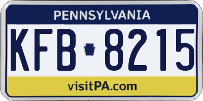 PA license plate KFB8215