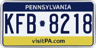 PA license plate KFB8218