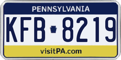 PA license plate KFB8219