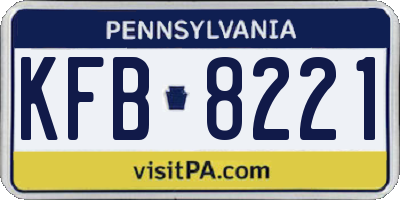 PA license plate KFB8221