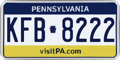 PA license plate KFB8222