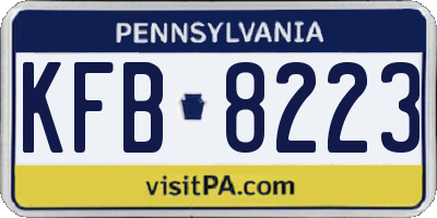 PA license plate KFB8223