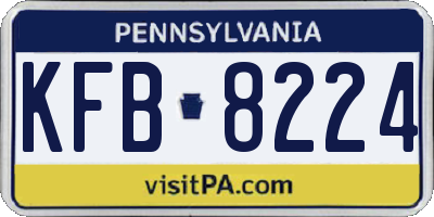 PA license plate KFB8224