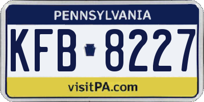 PA license plate KFB8227