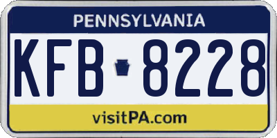 PA license plate KFB8228