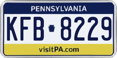 PA license plate KFB8229