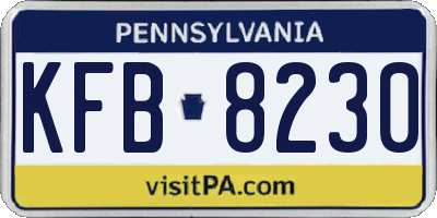 PA license plate KFB8230