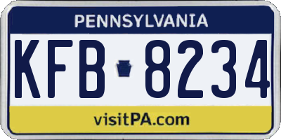 PA license plate KFB8234