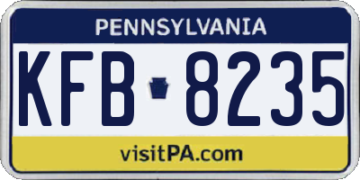 PA license plate KFB8235