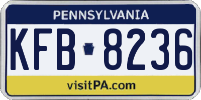 PA license plate KFB8236