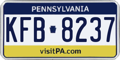 PA license plate KFB8237