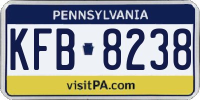PA license plate KFB8238