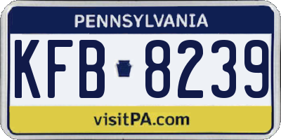 PA license plate KFB8239