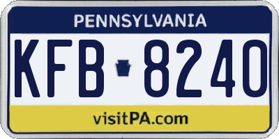 PA license plate KFB8240