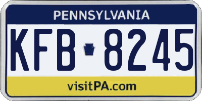 PA license plate KFB8245
