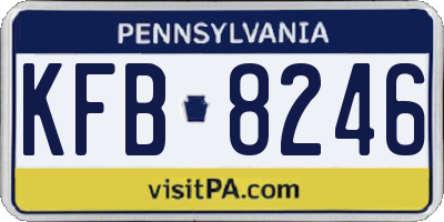 PA license plate KFB8246