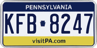 PA license plate KFB8247