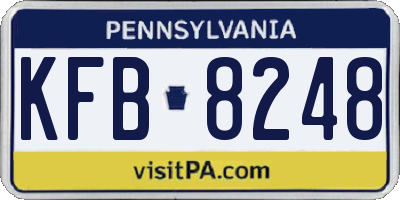 PA license plate KFB8248