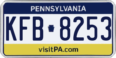 PA license plate KFB8253