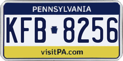 PA license plate KFB8256