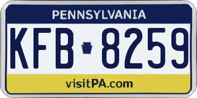 PA license plate KFB8259