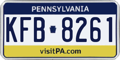 PA license plate KFB8261