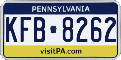 PA license plate KFB8262