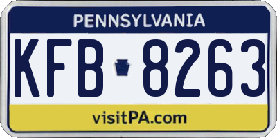 PA license plate KFB8263