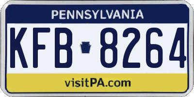 PA license plate KFB8264