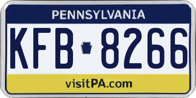 PA license plate KFB8266