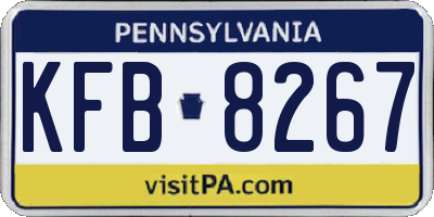 PA license plate KFB8267