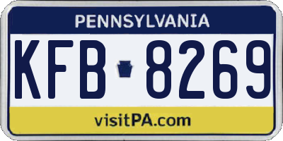 PA license plate KFB8269