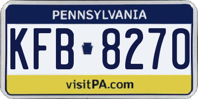 PA license plate KFB8270