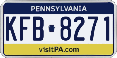 PA license plate KFB8271