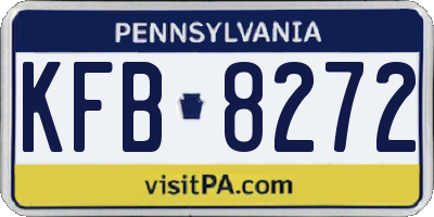 PA license plate KFB8272