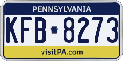 PA license plate KFB8273