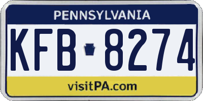 PA license plate KFB8274