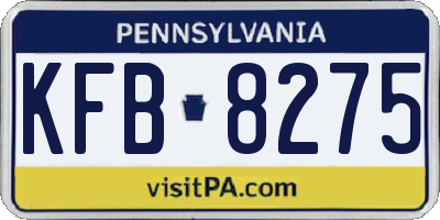 PA license plate KFB8275
