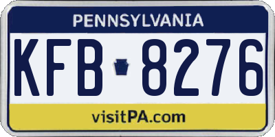 PA license plate KFB8276