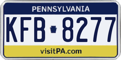 PA license plate KFB8277