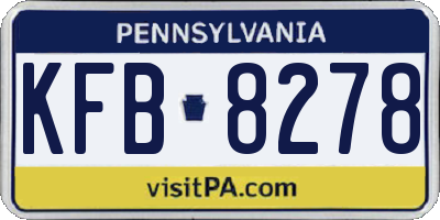 PA license plate KFB8278