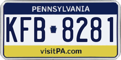 PA license plate KFB8281