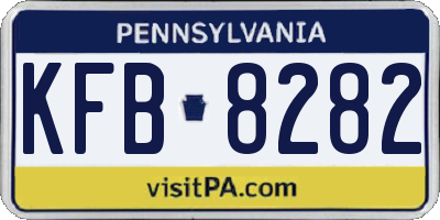 PA license plate KFB8282