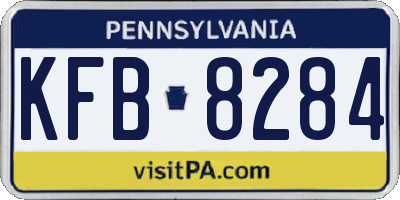 PA license plate KFB8284